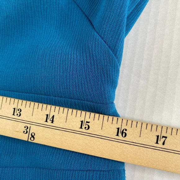 Ann Taylor Womens Sheath Dress with Crossover Skirt Blue Size 8 Office Career - Picture 7 of 8